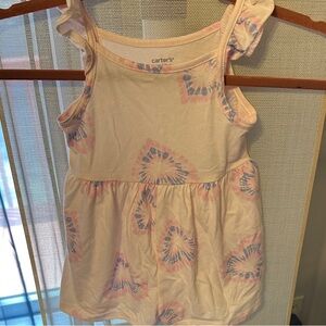 Carter's Cream Romper with Pink and Blue Accents